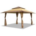 Z-Shade 13 x 13 Foot Instant Gazebo Canopy Tent Outdoor Patio Shelter Tan Brown
