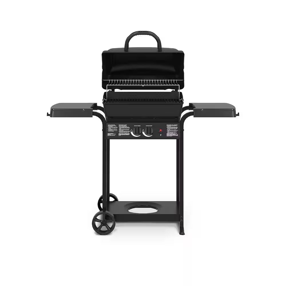 Huntington 2-Burner Cast Aluminum Propane Gas Grill in Black