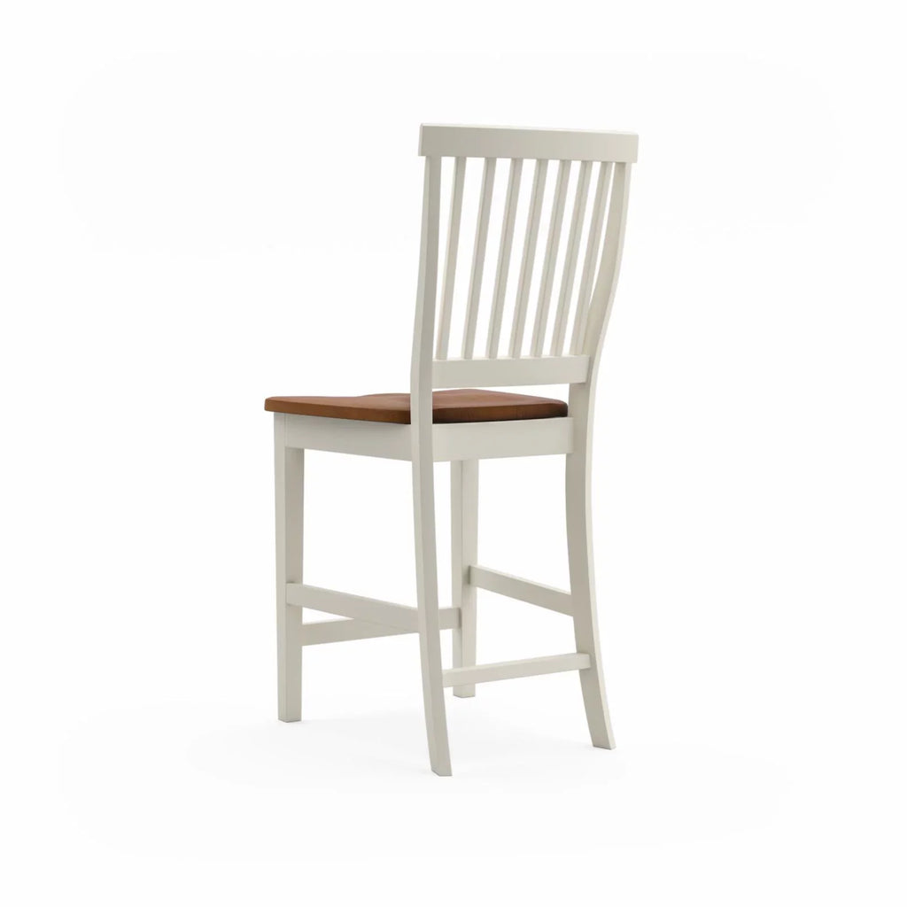 Homestyles Americana Traditional Wood Counter Stool in Antique White and Oak