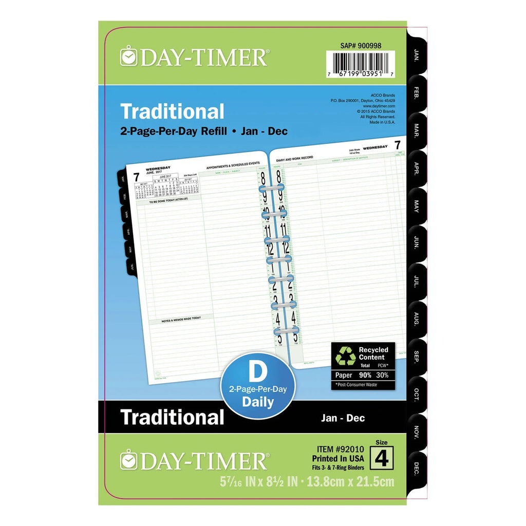 Day-Timer Two-Page-Per-Day Original Refill