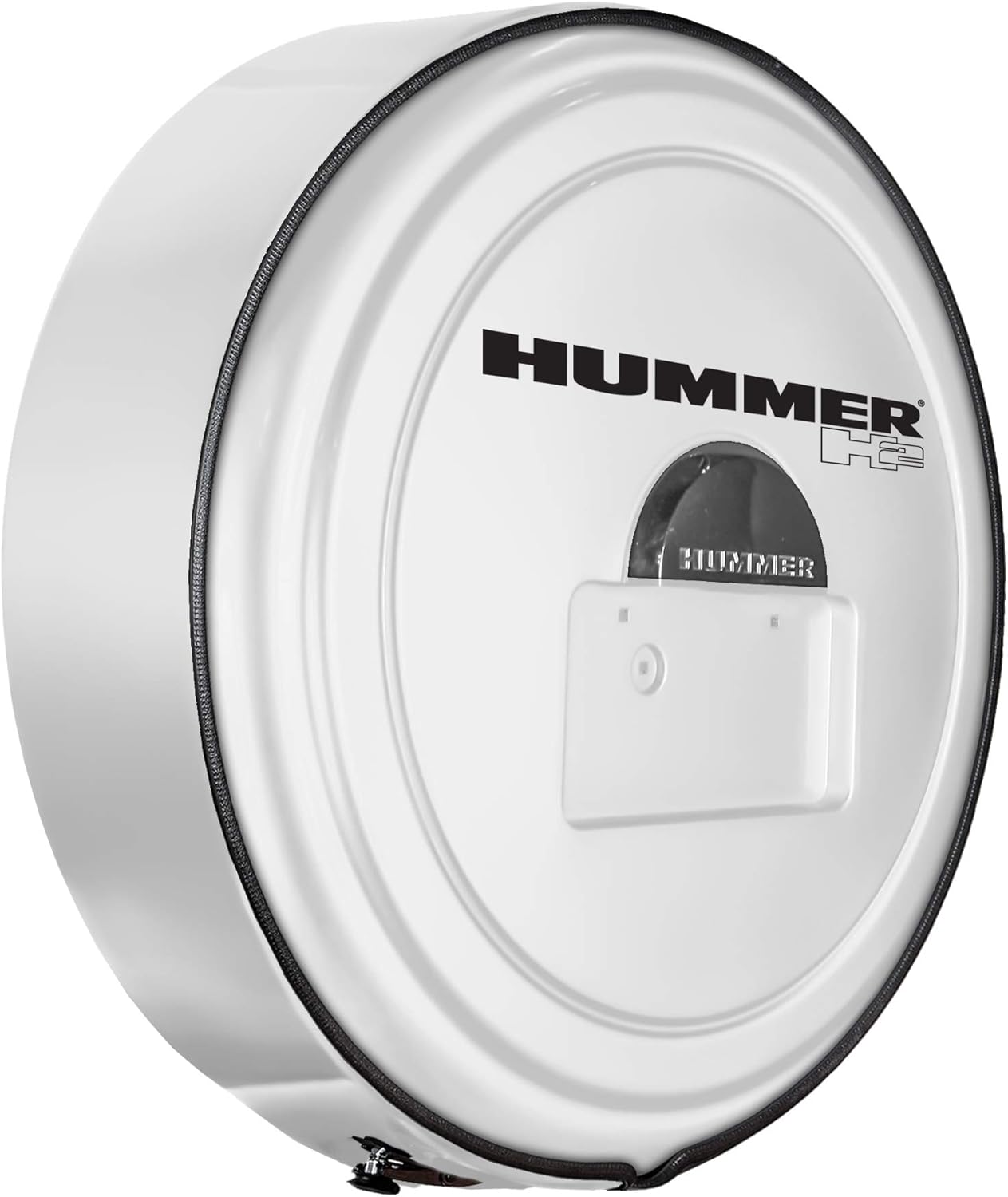Boomerang Hummer H2 (05-10) - Color Matched MasterSeries Hard Tire Cover - (Color Matched Plastic Face & Stainless Steel Ring) - Hummer H2 Logo - Pewter Metallic