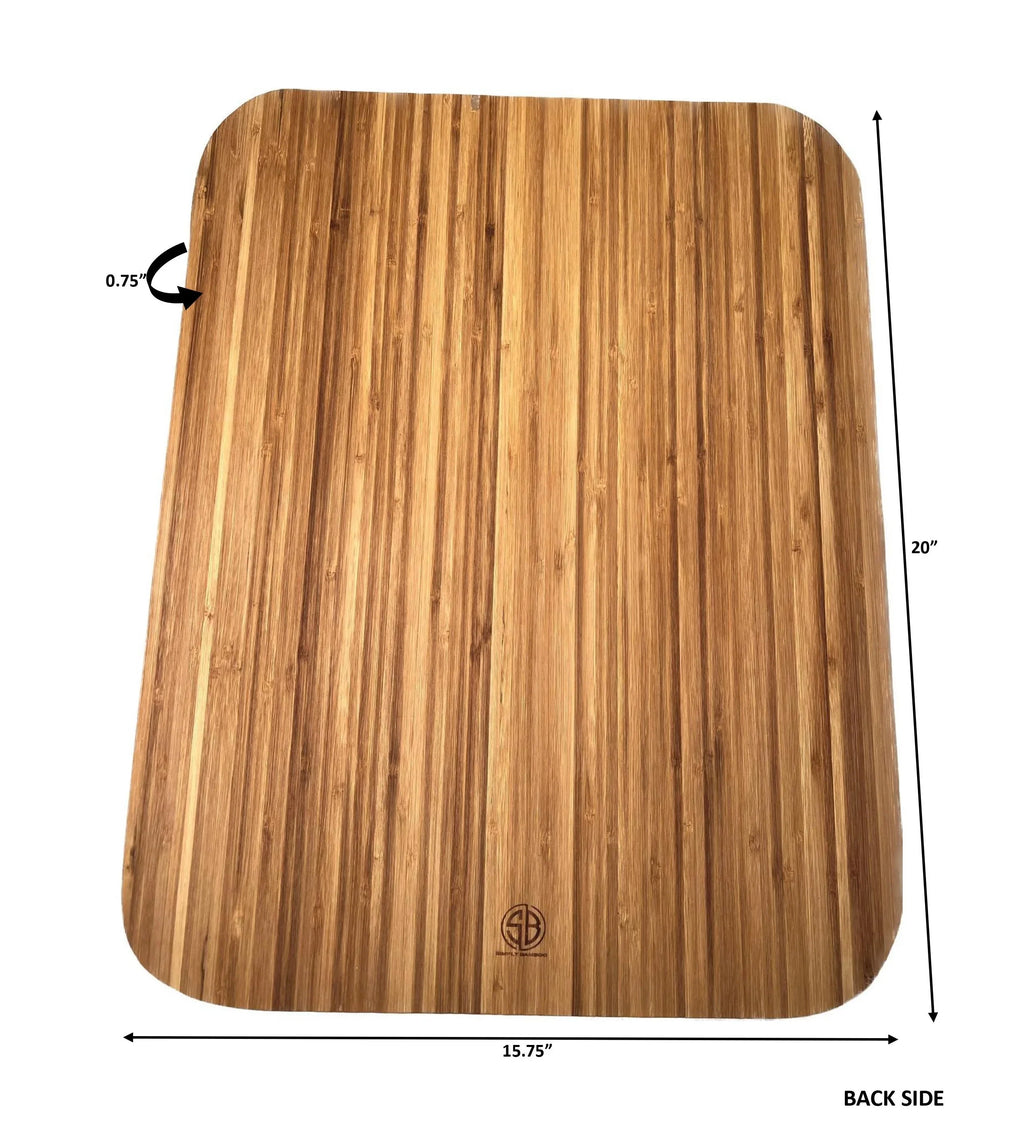 Organic Extra Large Bamboo Cutting Board - Extra Large Wood Cutting Board - Bamboo Carving Board for Meat Cheese and Vegetables – Reversible Large Wooden Cutting Boards for Kitchen – Reversible Cuttin