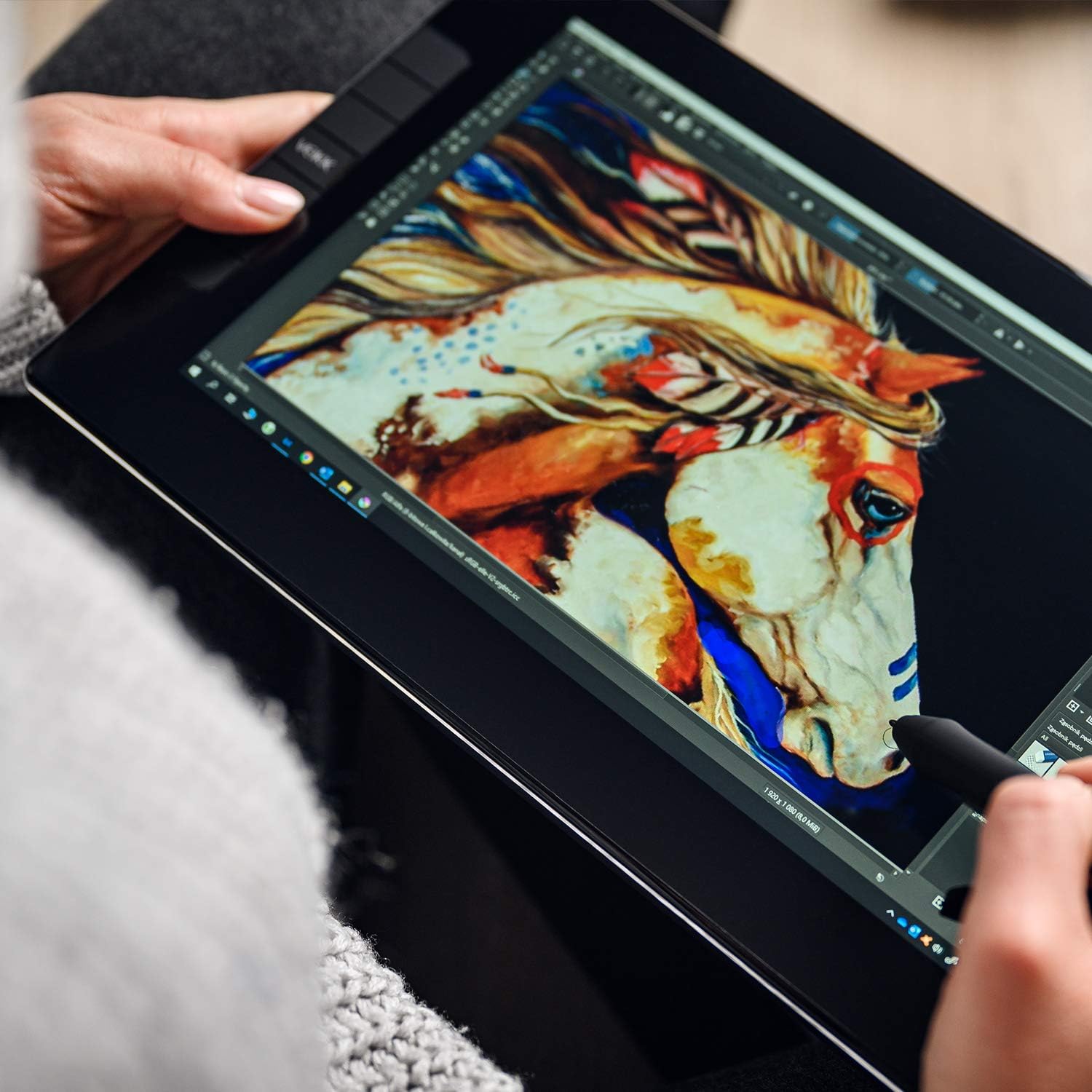 VEIKK VK1200 Drawing Tablet with Screen 11.6 inch Full-Laminated Art Tablet Graphic Tablet with Screen with Tilt Function Battery Free Stylus and 6 Shortcut Keys(8192 Levels Pen Pressure)