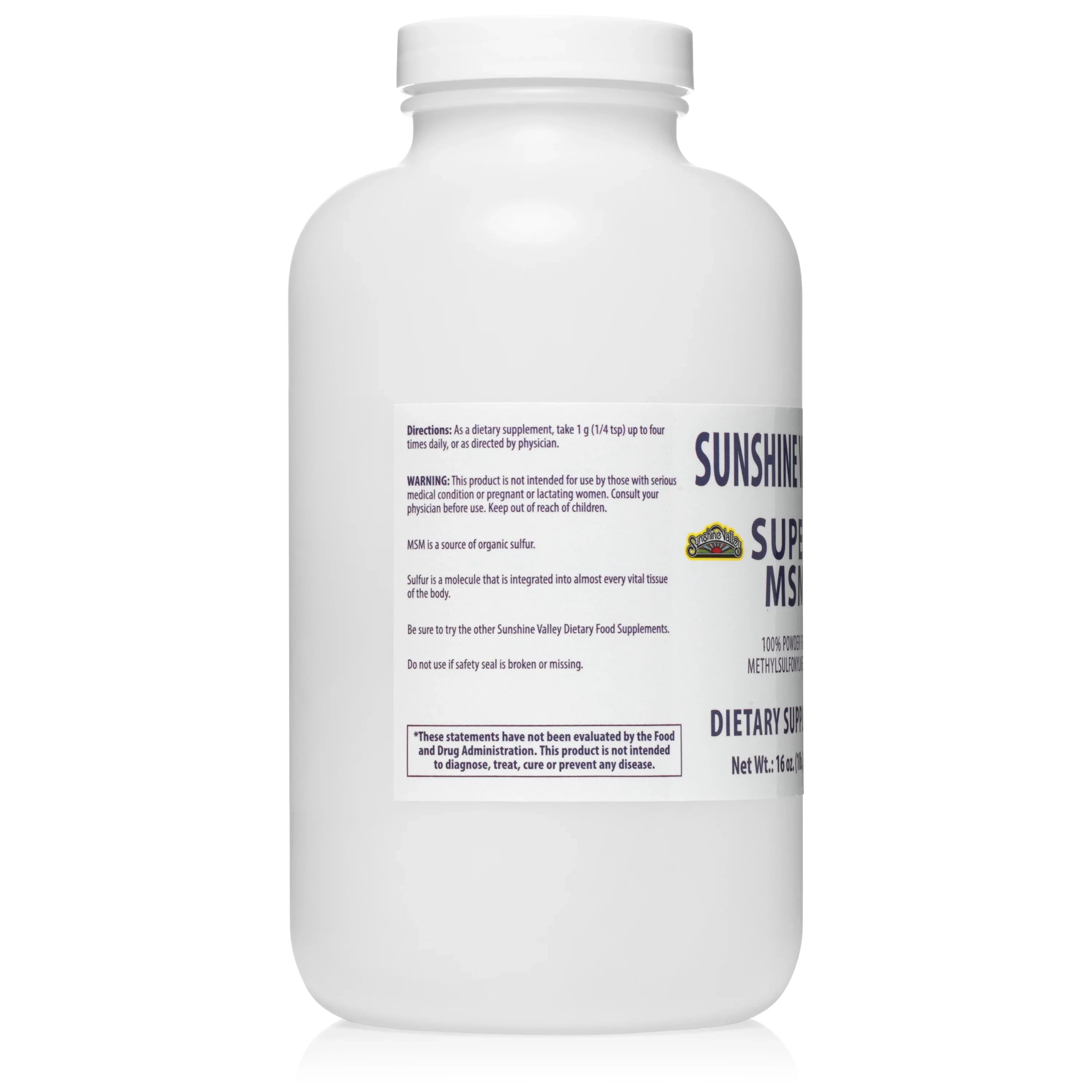 Sunshine Valley Super MSM Supplement Powder for Joint & Skin Health (16oz)
