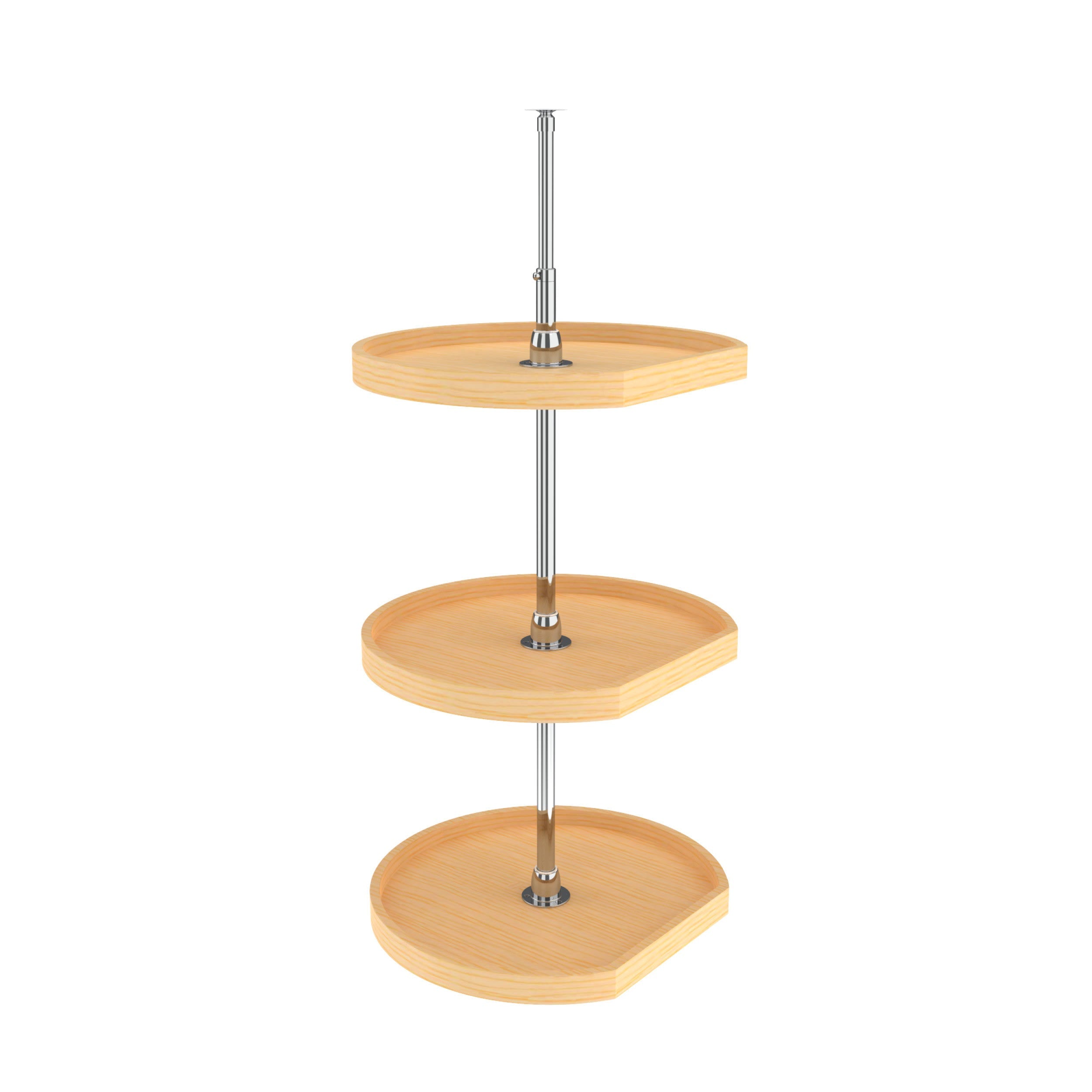 Rev-A-Shelf 4WLS273-20-536 20x22 Natural Wood 3 Shelf D-Shape Independent Lazy Susan