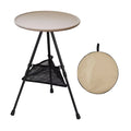 folding desk,Foldable Picnic Table Camping Folding Table,Outdoor Round Table Small Tea Coffee Table,Lightweight Beach Table Patio Dining Side Table,Fishing Tent Garden Table with Mesh Pocket