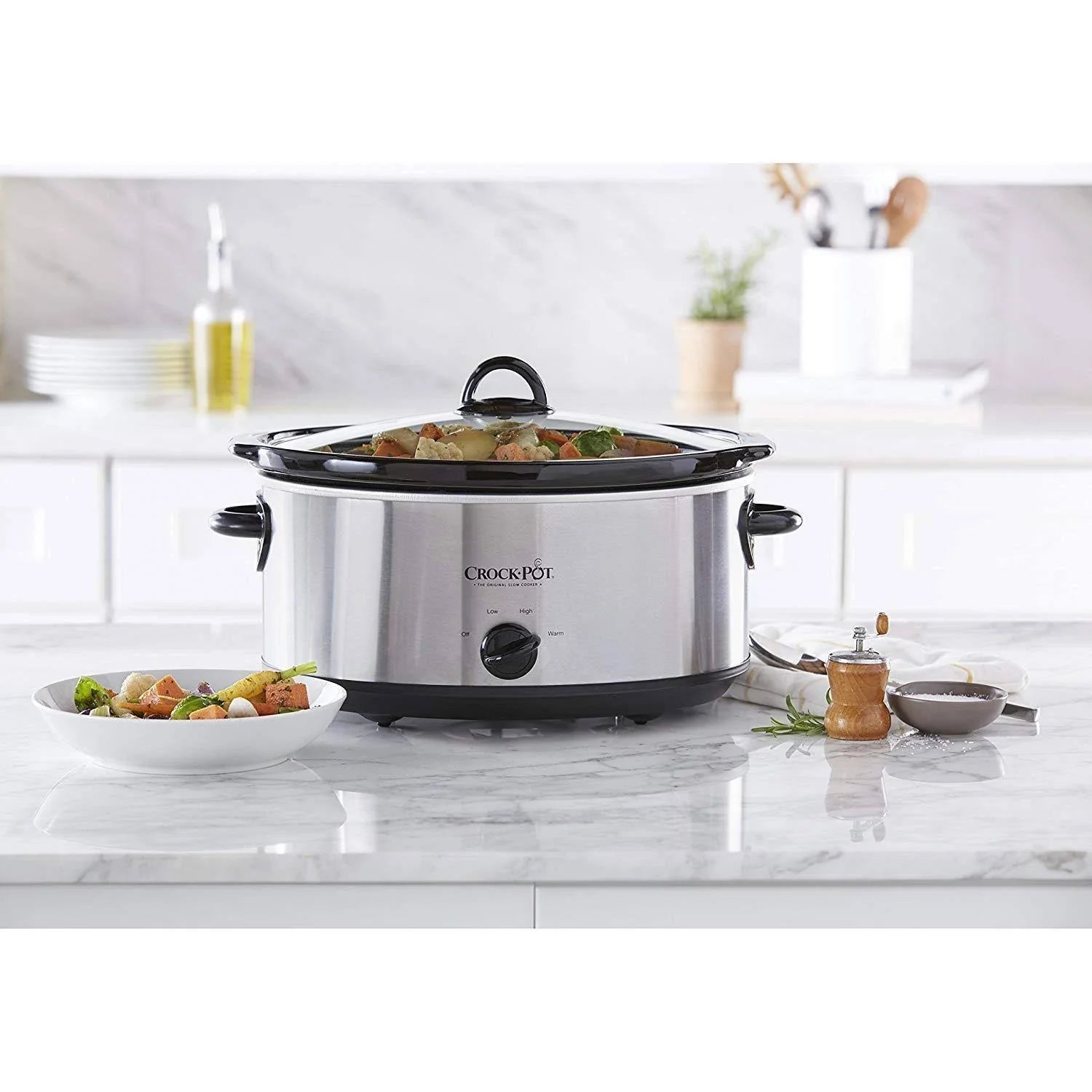 Crock-pot Scv700ss Stainless Steel 7-Quart Oval Manual Slow Cooker, 7 Quart