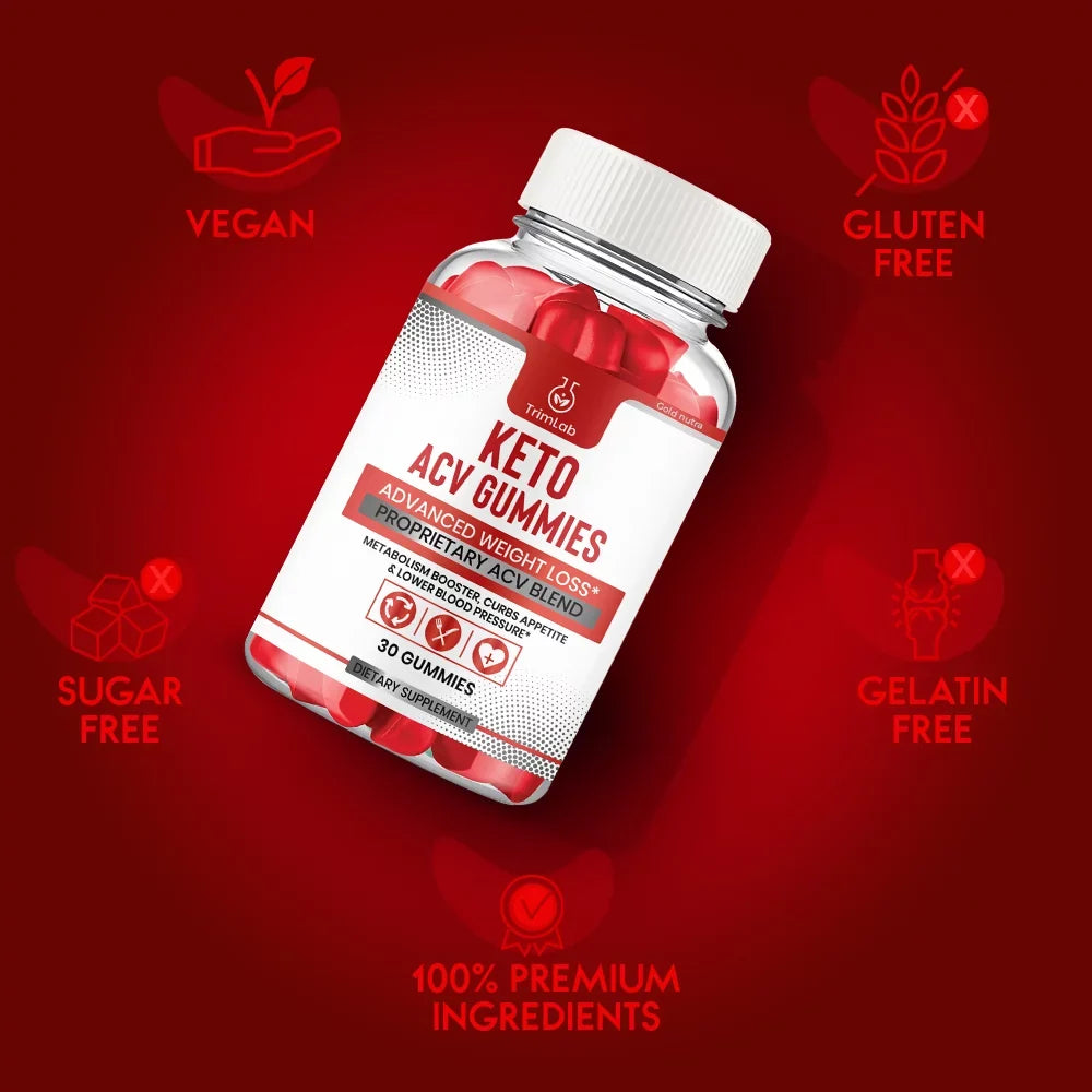 Trim Lab Keto Gummies, Weight Loss Supplement, Powerful Formula, Maximum Strength (5 Pack)