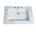 Avanity Carrara White Marble 33x22 Stone Integrated Sink Top