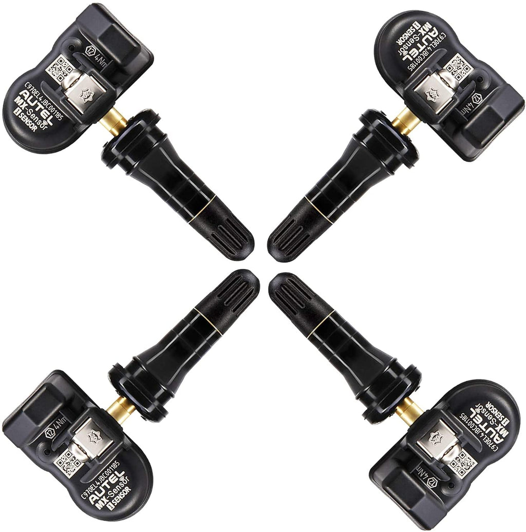 Autel TPMS Sensor MX-Sensor TPS218-315MHz+433MHz 2 in 1 Dual Frequency Replaced OEM Tire Pressure Sensor Universal Programmable Screw-in Sensor Sets of 4 (Rubber Valves)