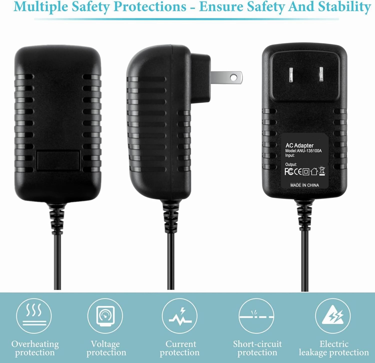 9V AC Adapter Charger Compatible with Zoom Effects MS-100BT MRS-4 MRS-8 Guitar Pedal Power Supply 8 Way Daisy Chain Cable Cord