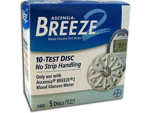 Bayer Breeze 2 Blood Glucose Test Strips  50 strips