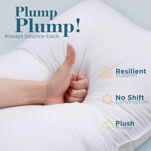 viewstar Bed Pillows King Size Set of 2, Hotel Quality, Down Alternative Big Pillow for Back, Stomach or Side Sleepers, Firm