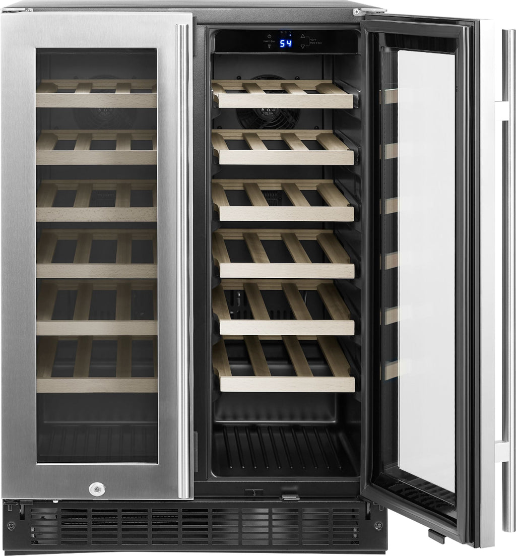 Insignia™ - Dual Zone Wine and Beverage Cooler with Glass Doors - Stainless Steel
