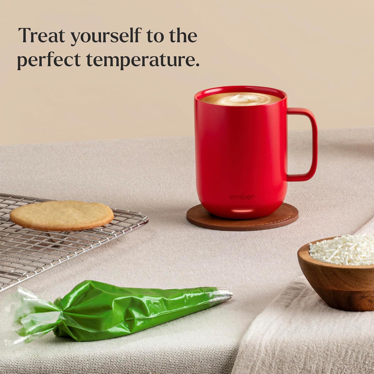Ember Temperature Control Smart Mug 2, 14 Oz, App-Controlled Heated Coffee Mug with 80 Min Battery Life and Improved Design, White