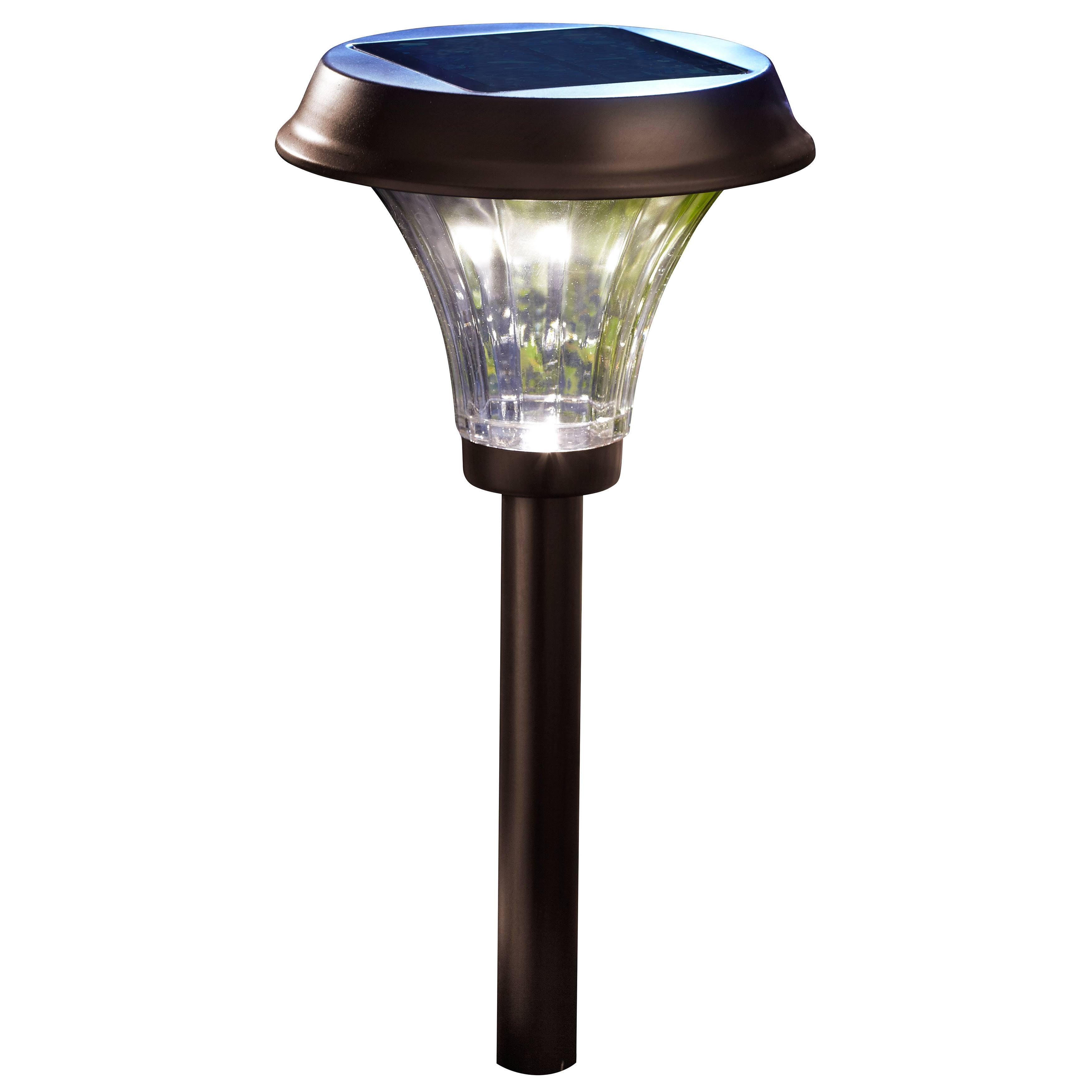 Moonrays 91754 Richmond-Style Solar LED Metal Path Light, Rubbed Bronze - 2 pack