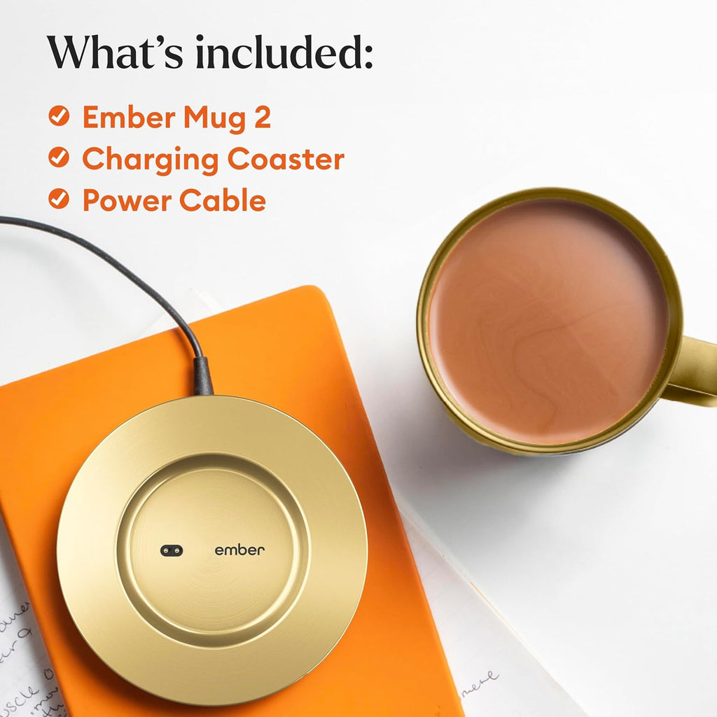 Ember Temperature Control Smart Mug 2, 14 Oz, App-Controlled Heated Coffee Mug with 80 Min Battery Life and Improved Design, White