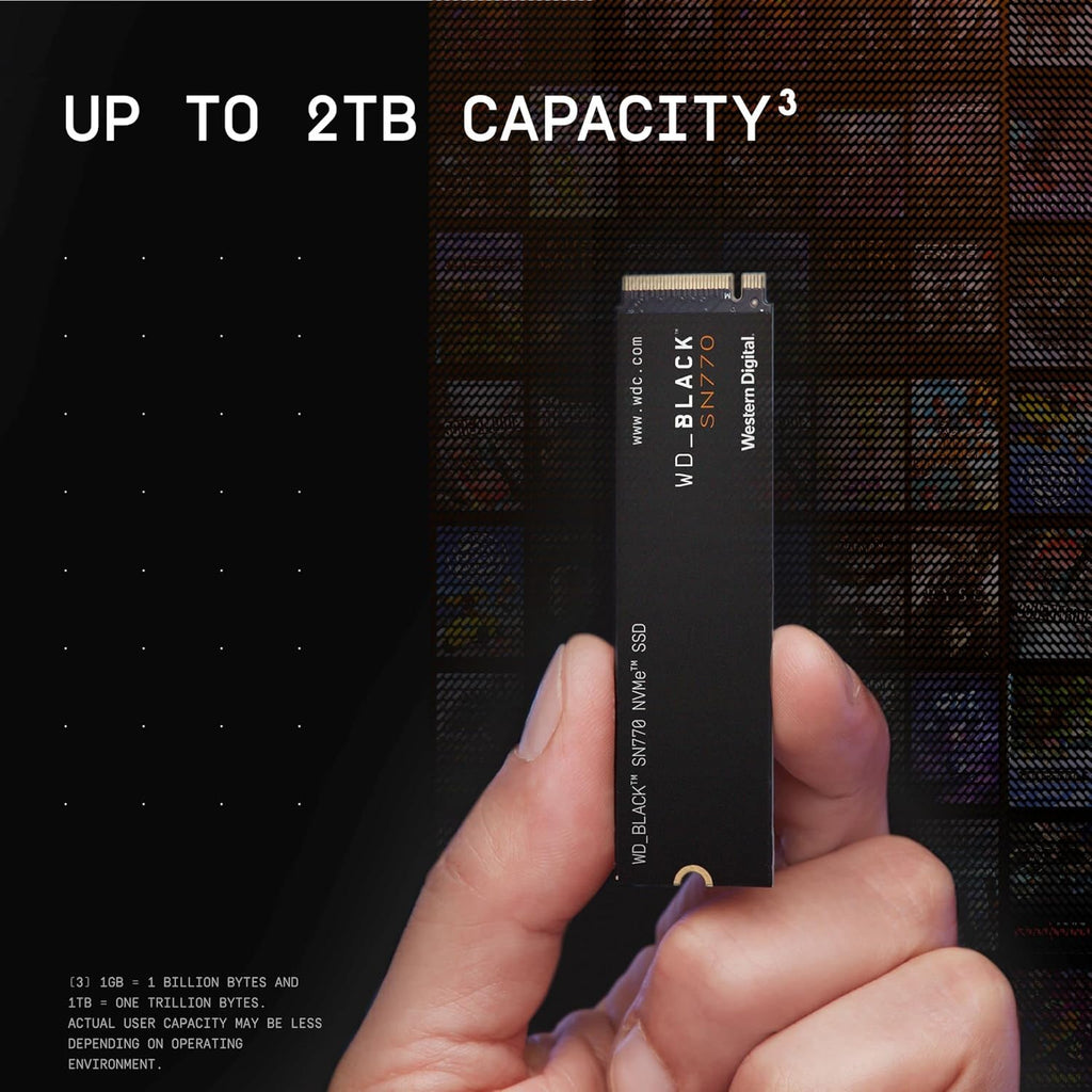 WD_BLACK 1TB SN770 NVMe Internal Gaming SSD Solid State Drive - Gen4 PCIe, M.2 2280, Up to 5,150 MB/s - WDS100T3X0E