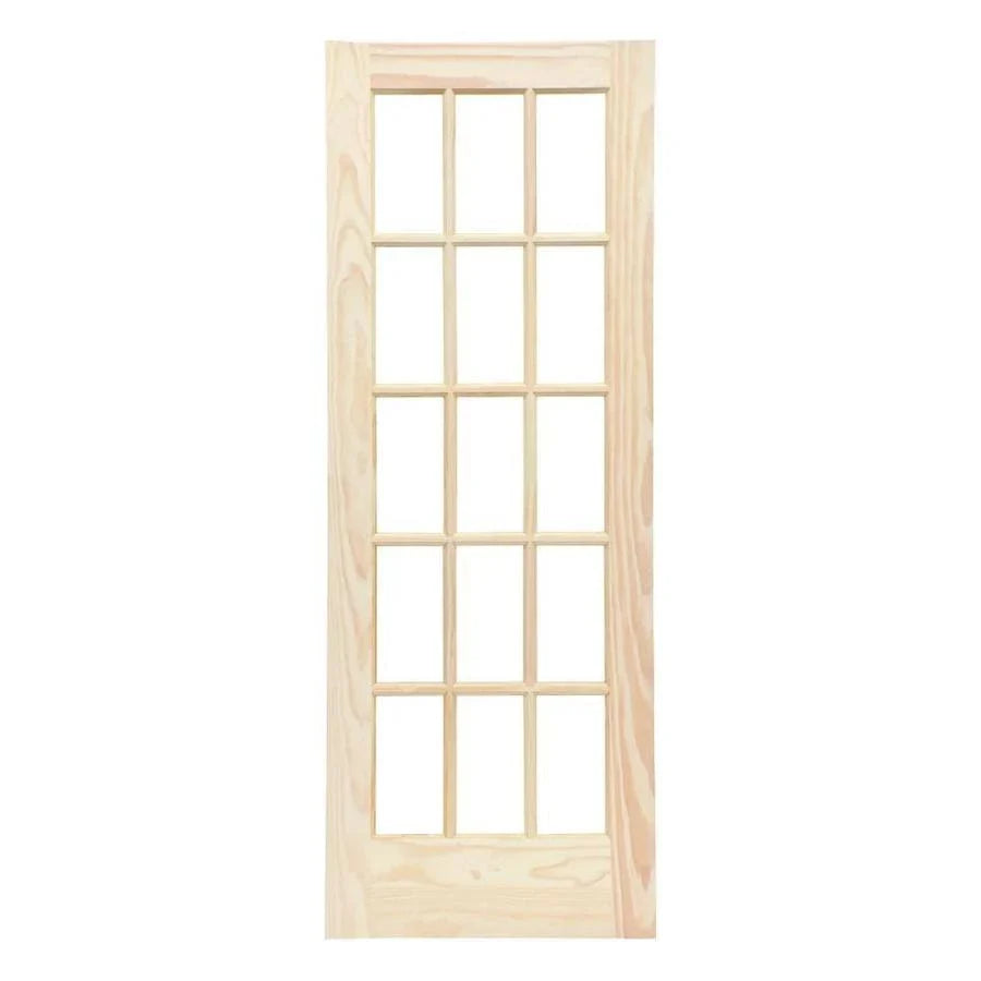 ReliaBilt 36-in x 80-in Clear Clear Glass Unfinished Pine Wood Interior French Door | Rad 627-36