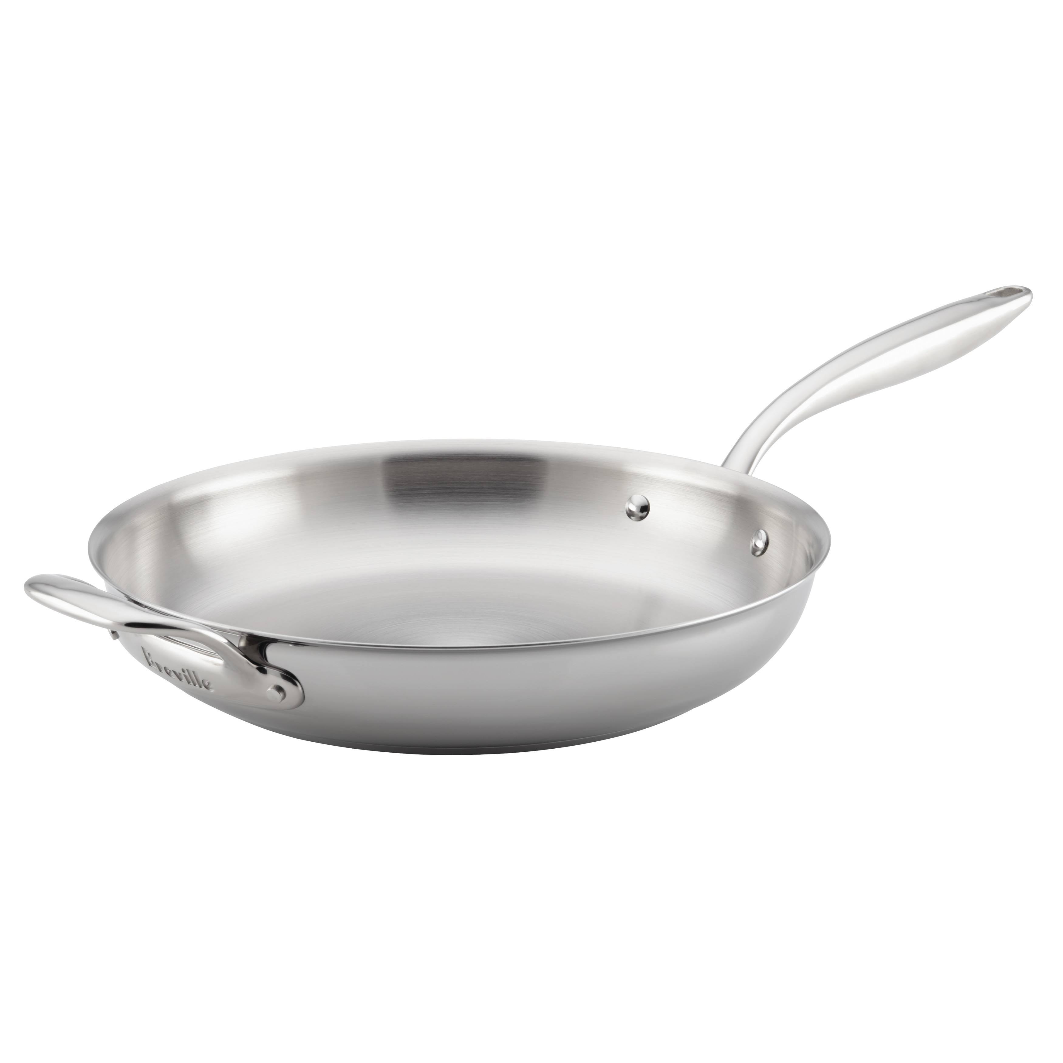 Breville Thermal Pro 12.5x22 Clad Stainless Steel Fry Pan with Helper Handle