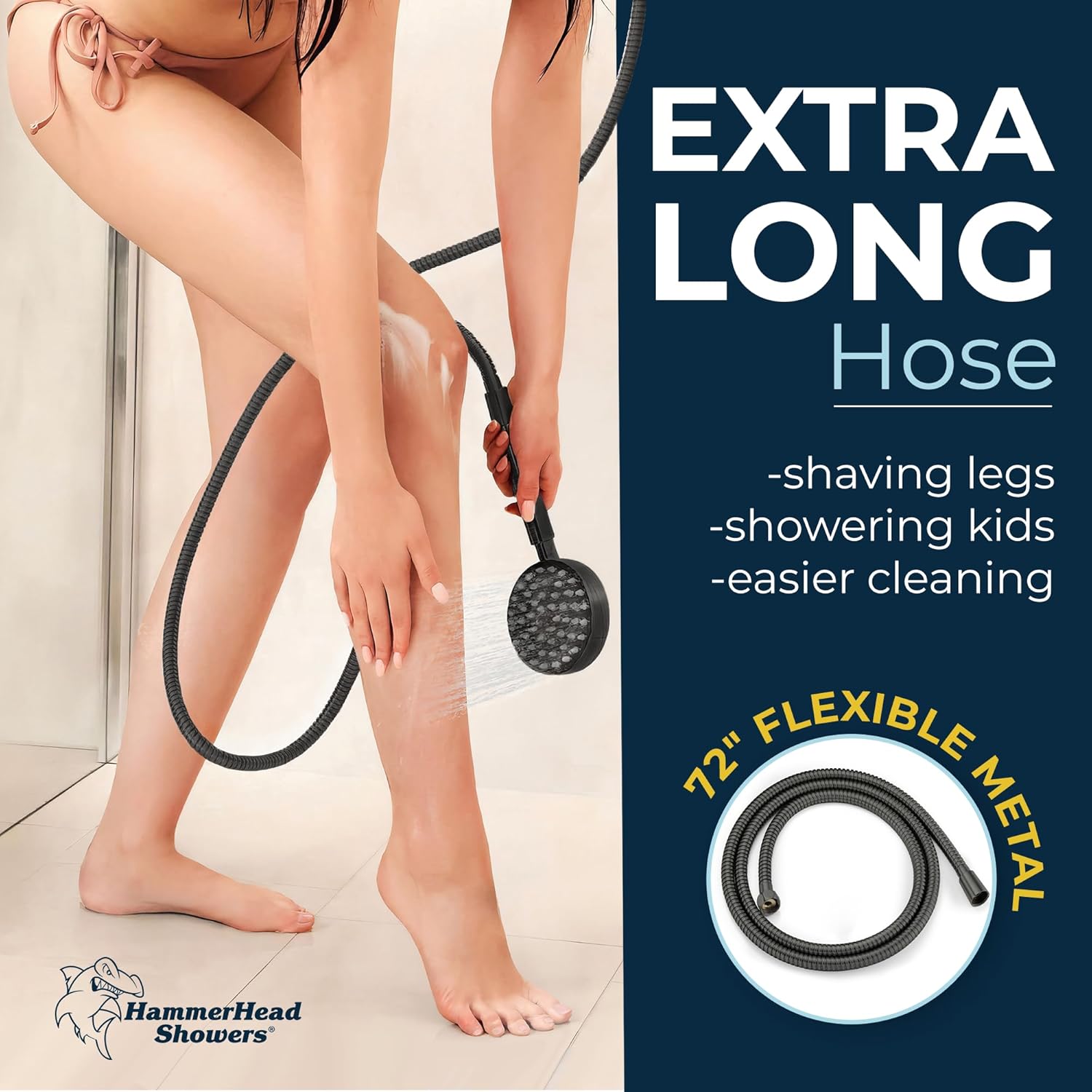 HammerHead Showers® Solid Metal LOW FLOW Handheld Shower Head with Hose and Brass Holder - OIL RUBBED BRONZE – Water Saving 1.75 GPM Detachable Shower Head - Adjustable Shower Wand Bracket & 6ft Hose