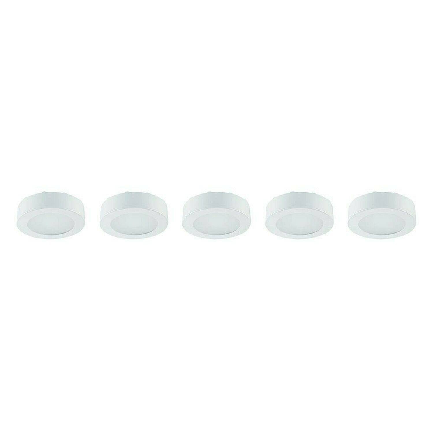 Commercial Electric 5-Light LED White AC Puck Light Kit