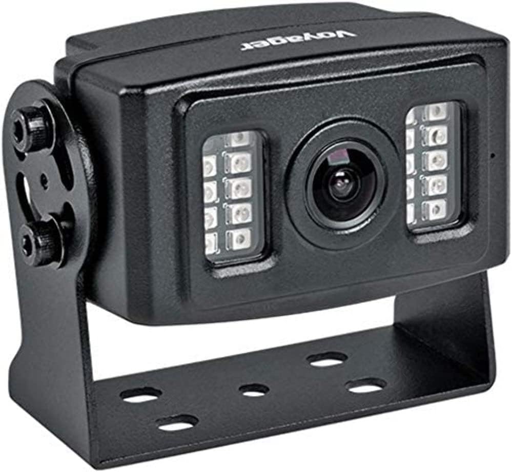 Voyager VCMS20B Rear Color Camera with LED Low-Light Assist, Black, 1/3 CMOS Image Sensor, 600 TV Lines Resolution, 145° Viewing Angle, Built-in Microphone, Electronic Iris Shutter, Waterproof (IP69K