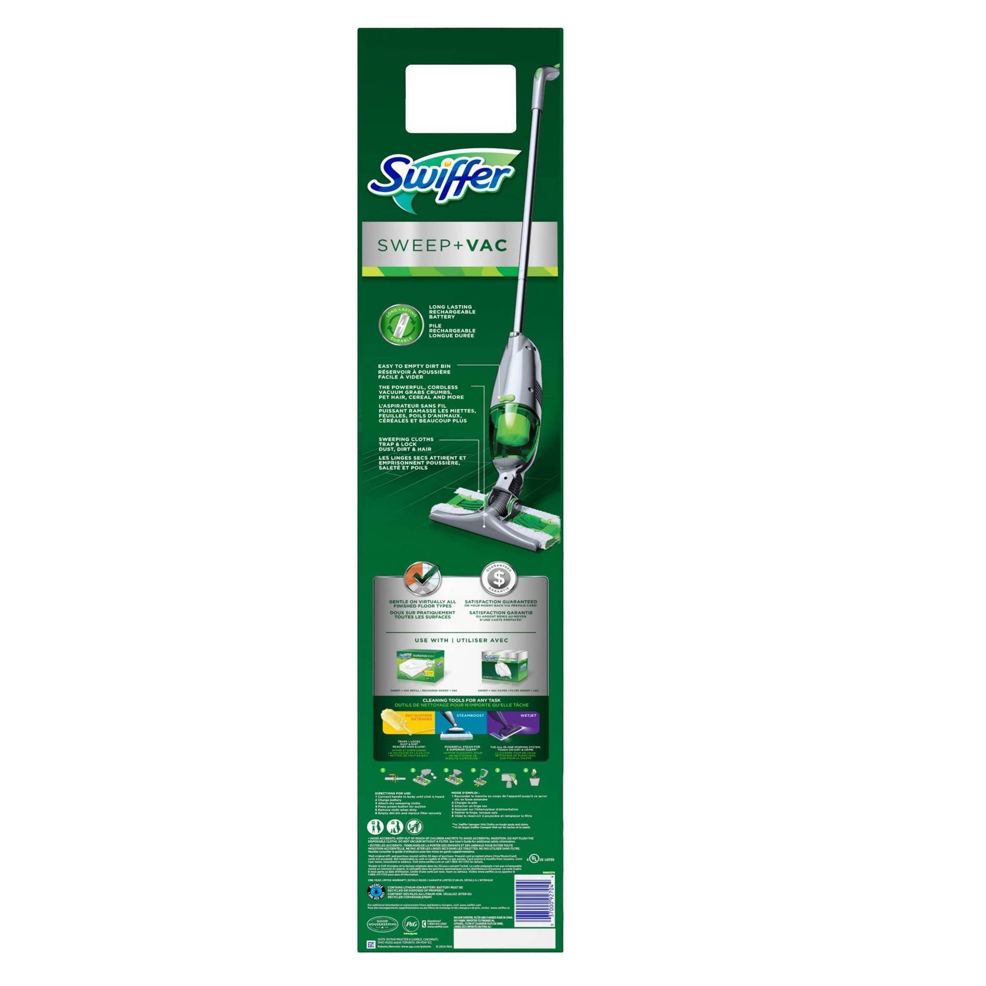 Swiffer Sweep+Vac Vacuum Sweeper, Rechargeable