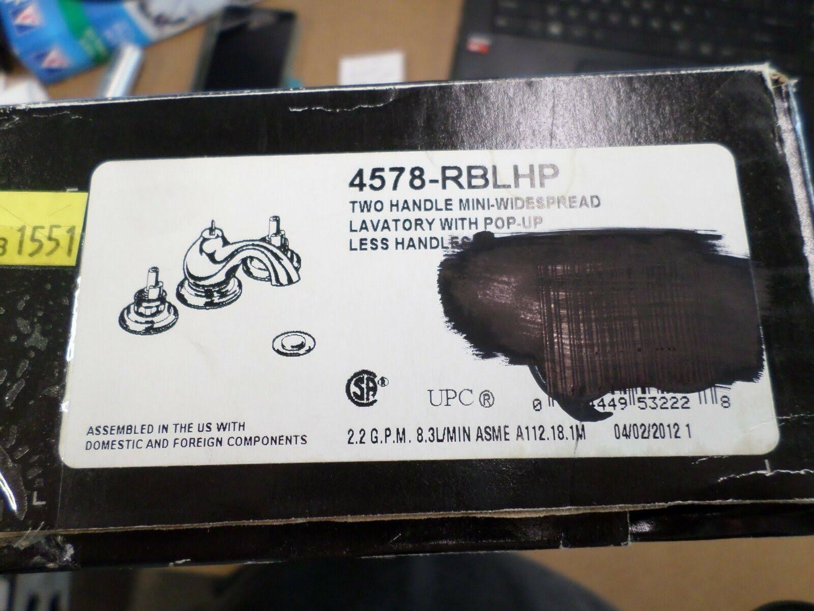 Delta 4578-RBLHP Leland Widespread Bathroom Faucet W/O Handles, Rubbed Bronze