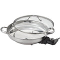 Aroma Gourmet AFP-1600S Steel Electric Skillet, Silver