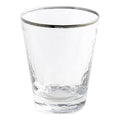 Split P Metallic Rim Double Old Fashioned Set - Silver