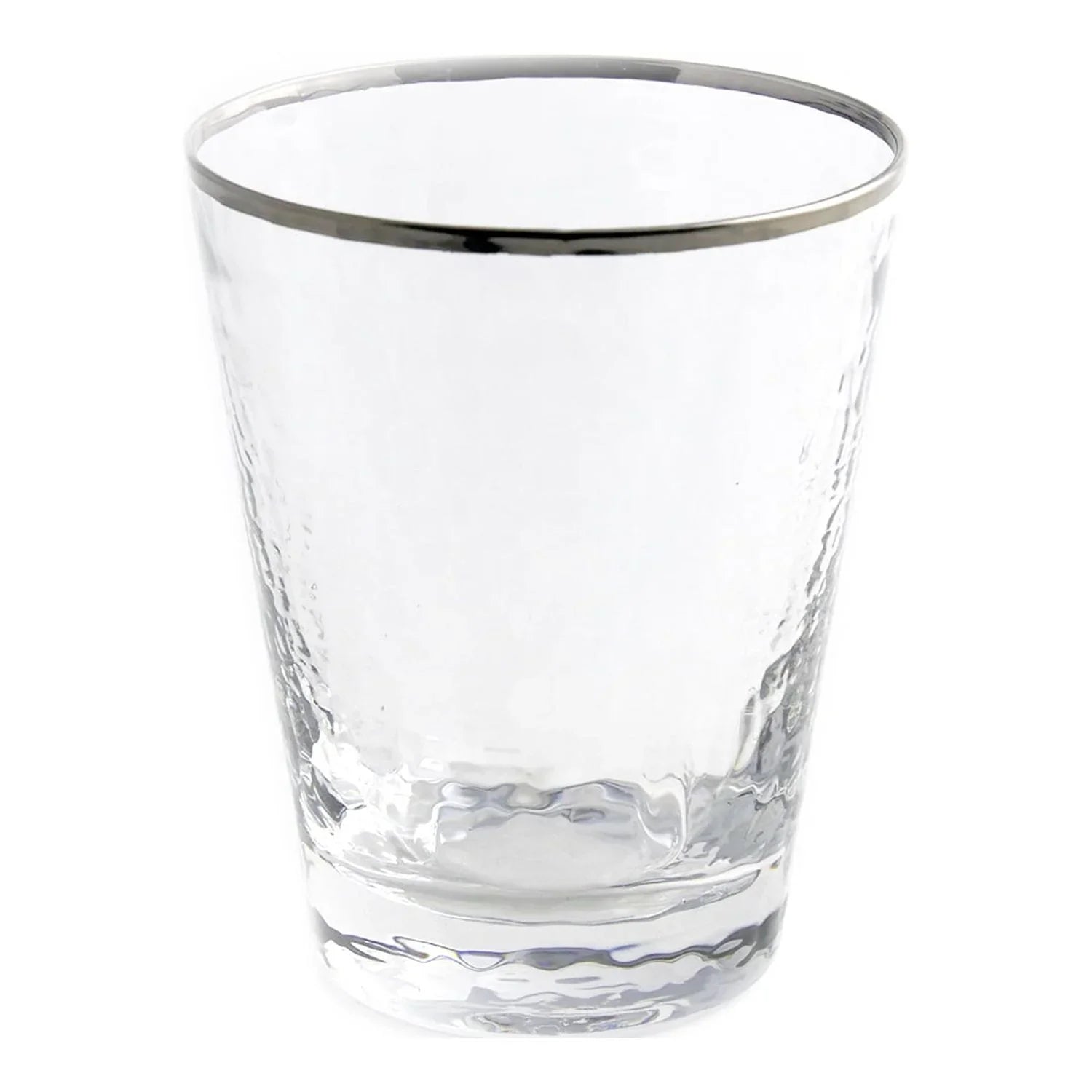 Split P Metallic Rim Double Old Fashioned Set - Silver