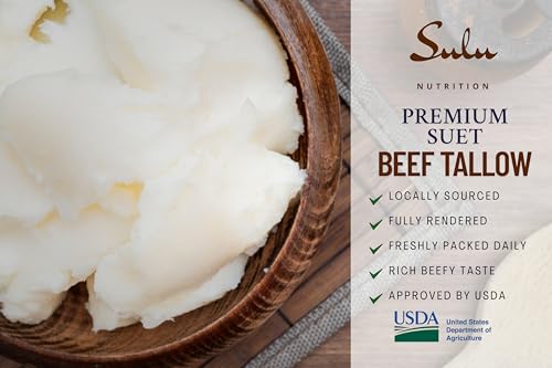 100% Pure Rendered NON GMO Beef Tallow-Food Grade- 7LBS