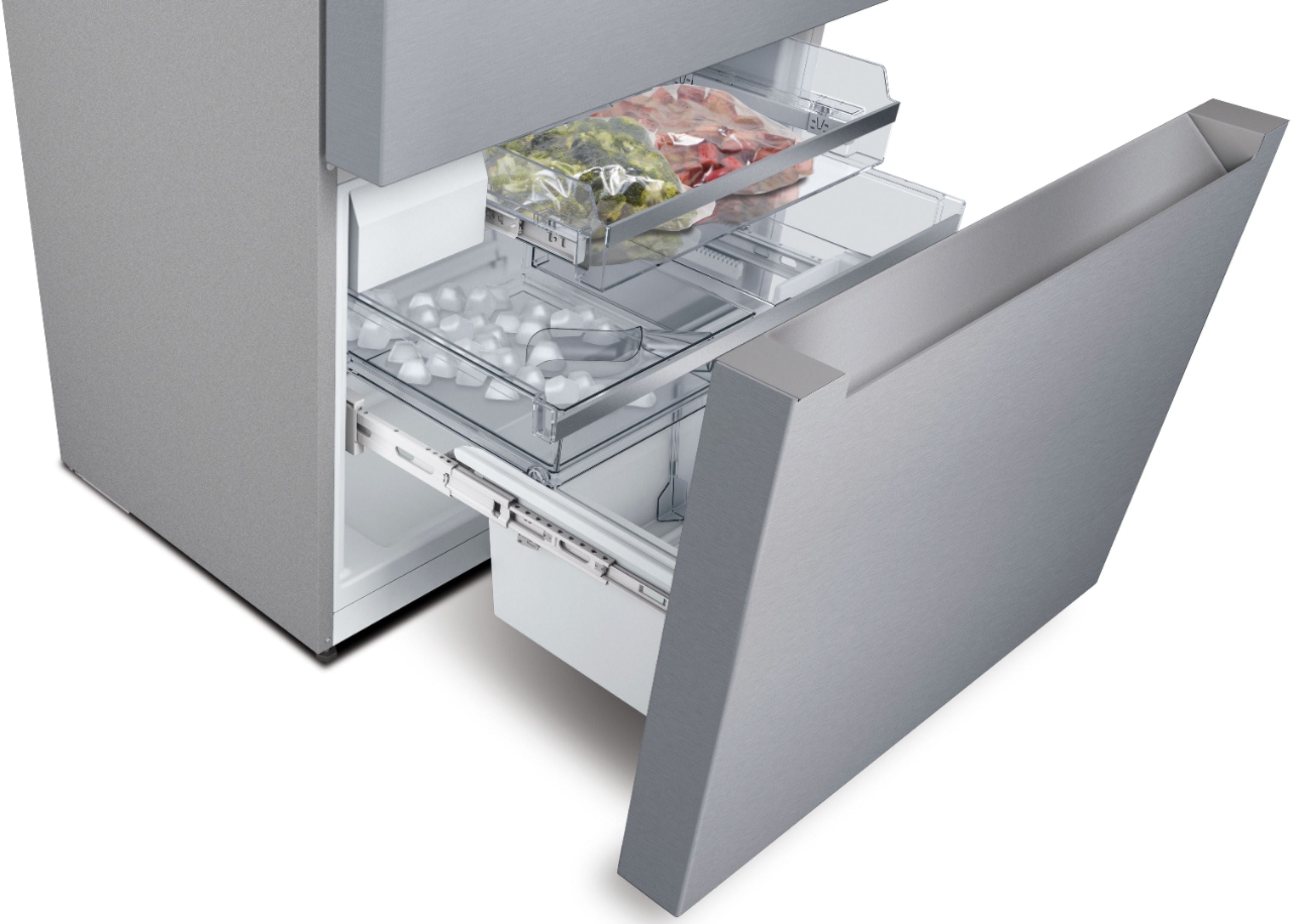 Bosch - 800 Series 20.5 Cu. Ft. 4-Door French Door Counter-Depth Smart Refrigerator - Stainless steel