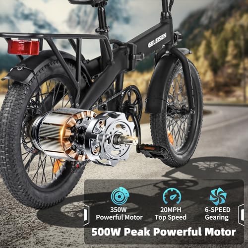 Folding Electric Bike for Adults, 20×3.0 Fat Tire Electric Bicycle, 374.4Wh Battery Ebike, 20MPH Electric Cargo Bike with LCD Color Display & 6 Speed Gears (Fits for 5'0+)
