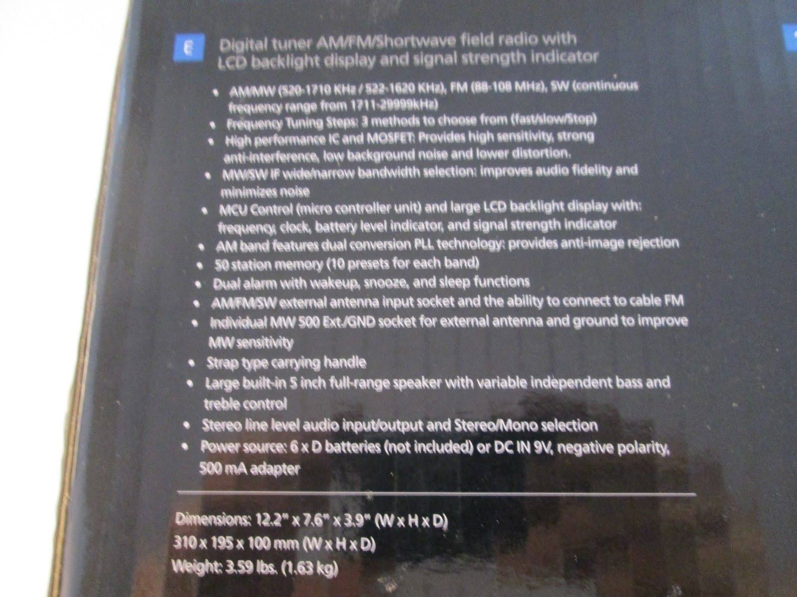 Grundig S450DLX Deluxw AM/FM/Shortwave Portable Radio - Black