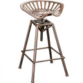 Noble House 26 Lawrence Saddle Bar Stool in Copper and Silver