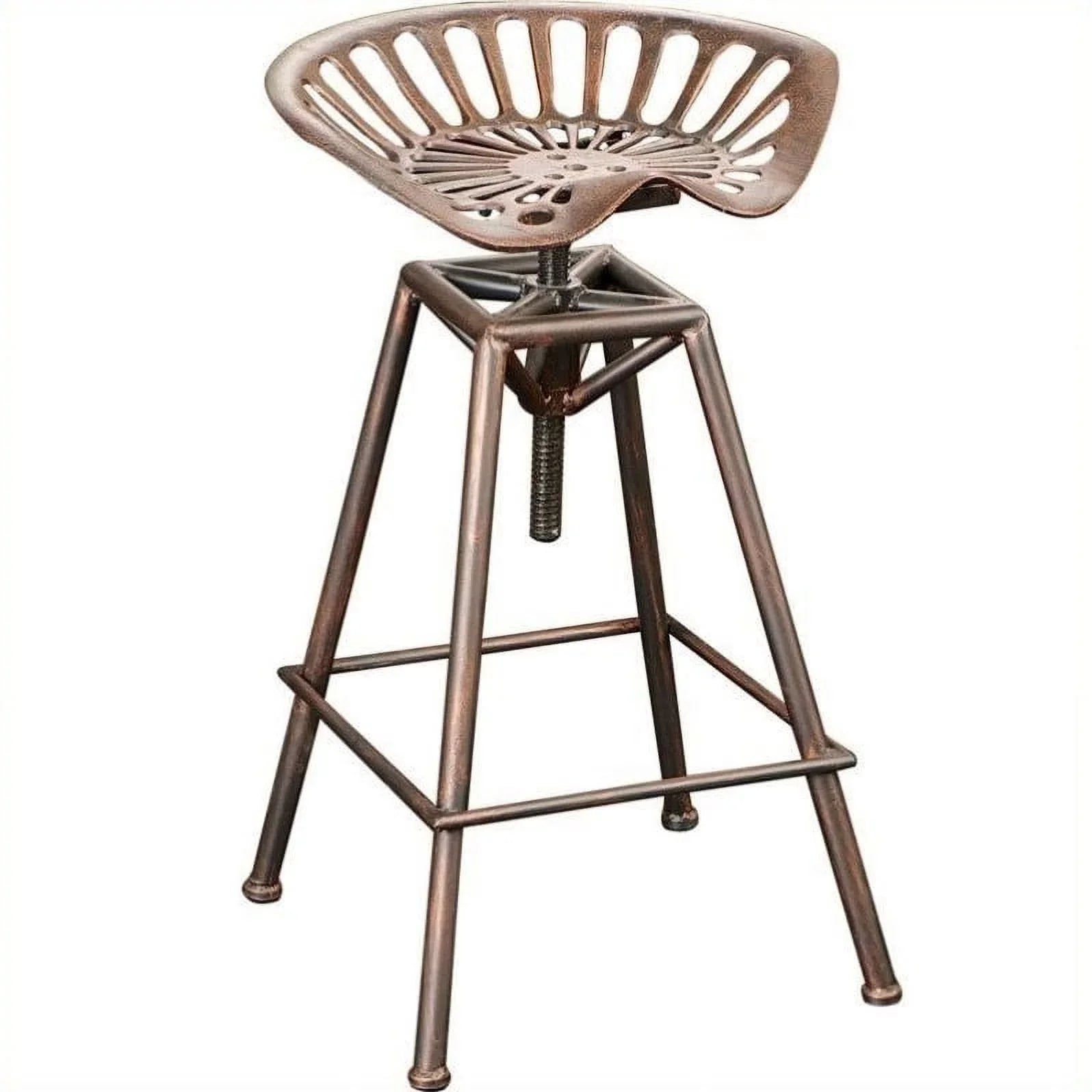 Noble House 26 Lawrence Saddle Bar Stool in Copper and Silver