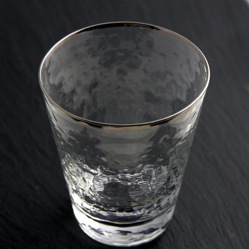 Split P Metallic Rim Double Old Fashioned Set - Silver