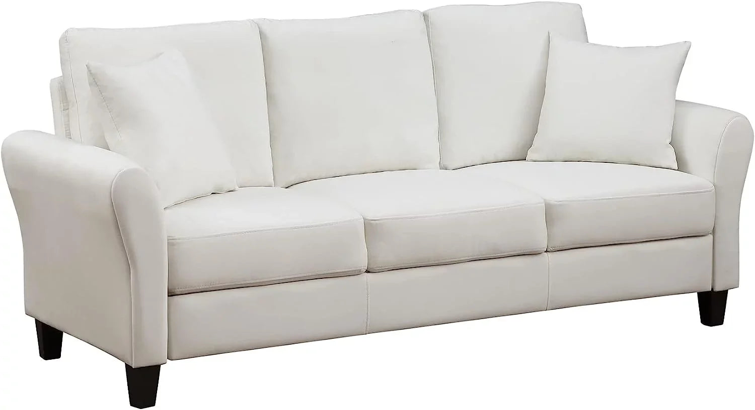 SZLIZCCC Cream Velvet Sofa Three Seater Couch，78 inches Long Sofas,Soft Sitting Sofa，Couches for Living Room, Apartment, Bedroom