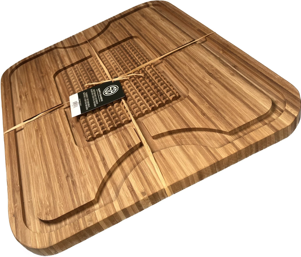 Organic Extra Large Bamboo Cutting Board - Extra Large Wood Cutting Board - Bamboo Carving Board for Meat Cheese and Vegetables – Reversible Large Wooden Cutting Boards for Kitchen – Reversible Cuttin