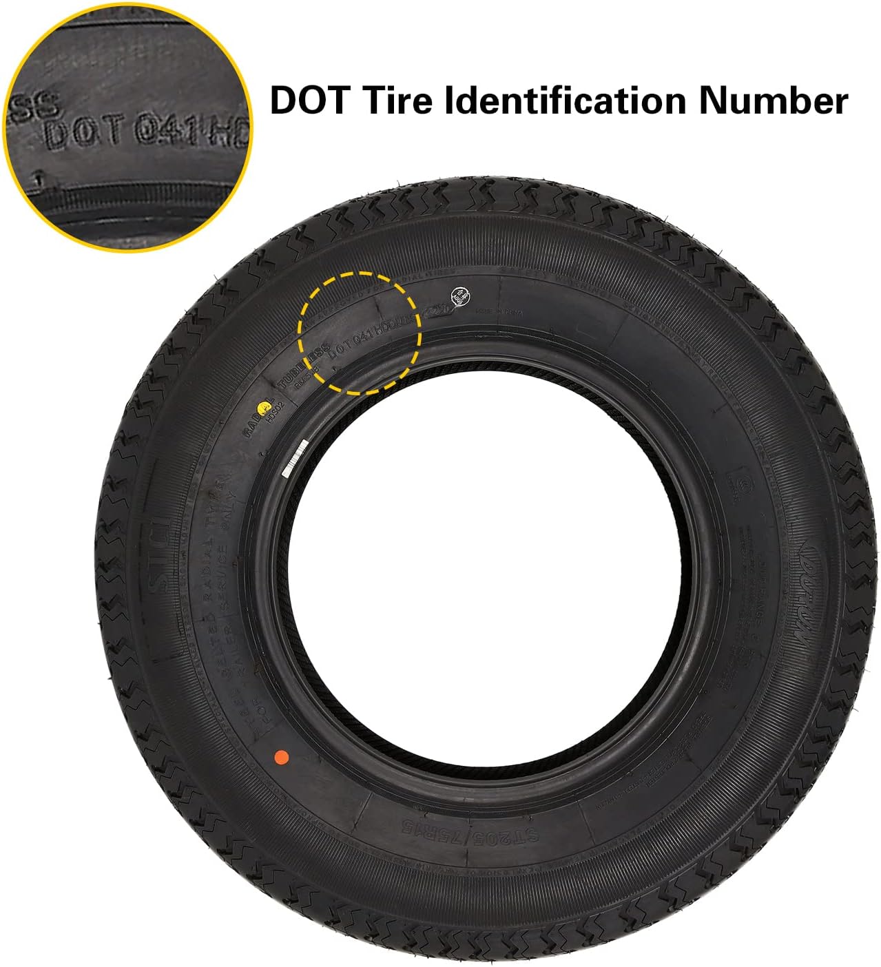WEIZE ST205 75R15 205 75 r15 Radial Trailer Tire, 8-Ply Load Range D, Set Of 2