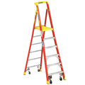 Werner PD6206-4C Podium Stepladder,6 Ft,fiberglass,300 lb