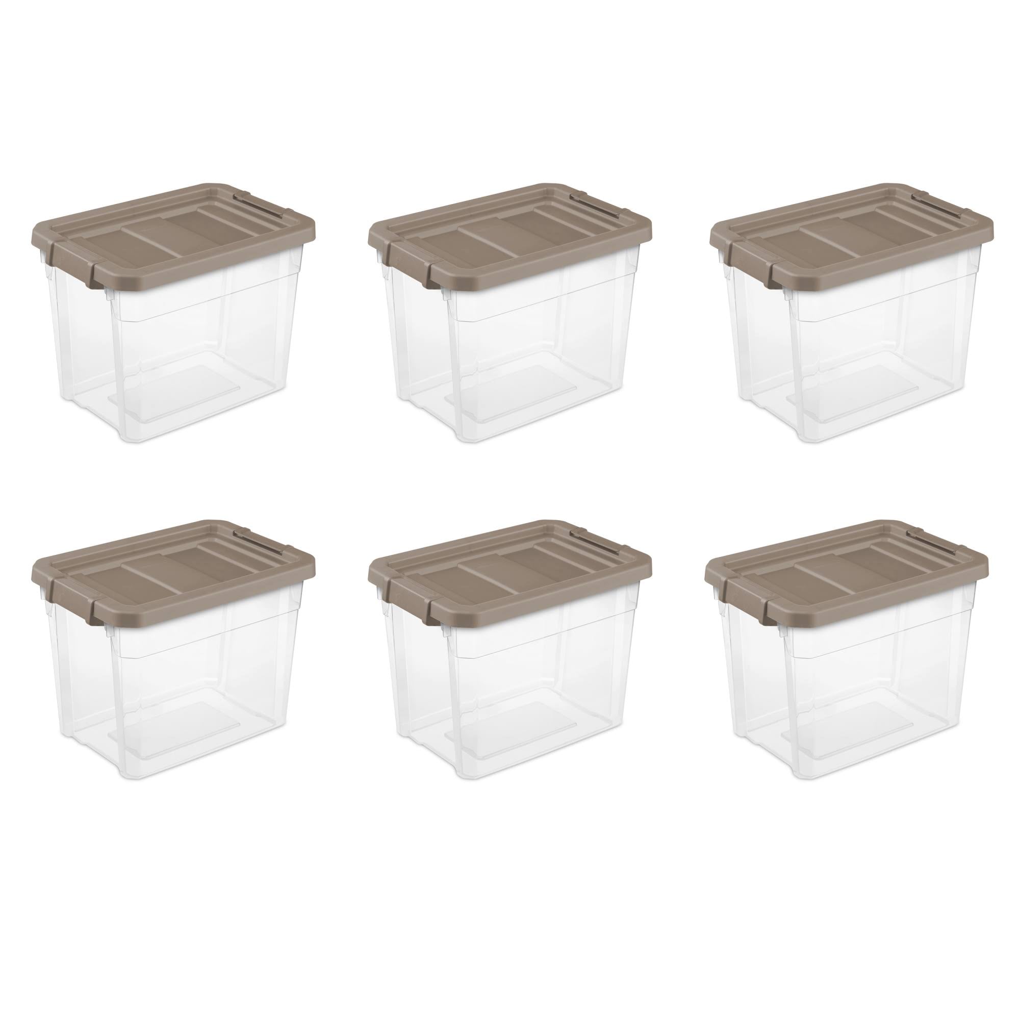 Sterilite, 30 Qt./28 L Stacker Box, Taupe Splash, Case of 6
