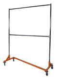 Heavy Duty Z-Rack 5 ft. Double Rail Garment Rack Orange