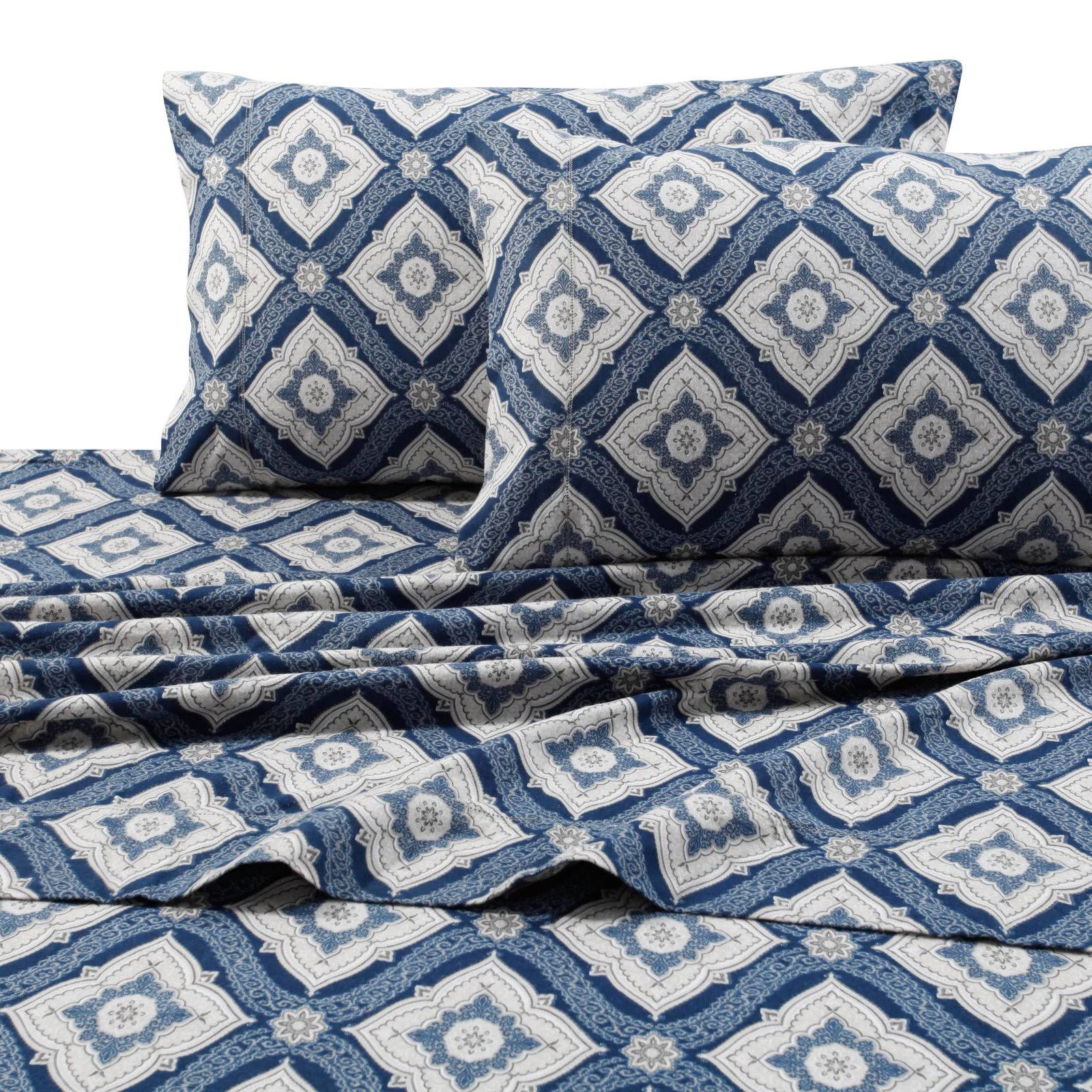 200-gsm Damask Printed Deep Pocket Flannel Sheet Set King