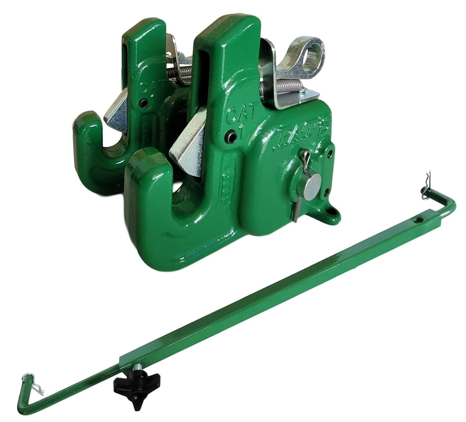 Pat's Easy Change with Stabilizer Bar - Best Quick Hitch System On The Market – Flexible, Durable and Affordable (CAT #1 Green)