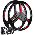 BBR Tuning 26 inch Heavy Duty 3 Spoke Motorized Bike Mag Wheel Set - Black