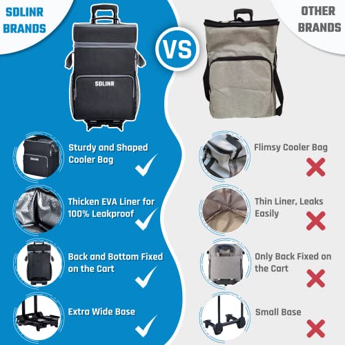 72-Can Large Rolling Cooler, Leakproof Insulated Soft Cooler Bag with Wheels and Handle Collapsible for Beach Camping Patio Travel Outdoor