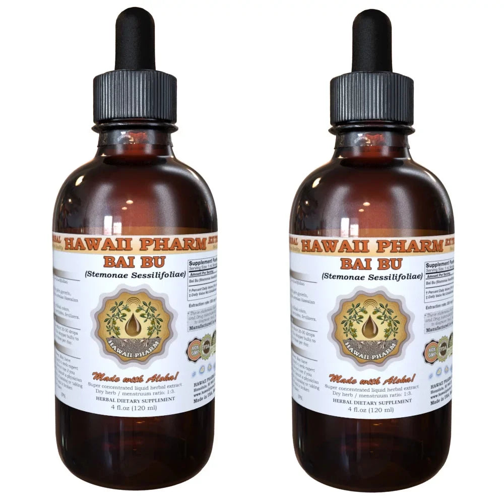 Bai Bu, Stemona (Stemonae Sessilifoliae) Tincture, Dried Root Powder Liquid Extract, Radix Stemonae, Herbal Supplement 2x2 oz